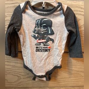 Star Wars Gray and Black Baby Bodysuit